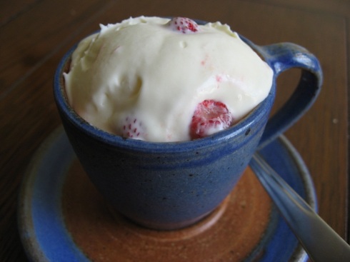 Elderflower and Wild Strawberry Ice Cream
